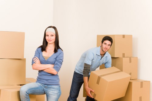A team of professional house removalists in West Hampstead preparing for a move
